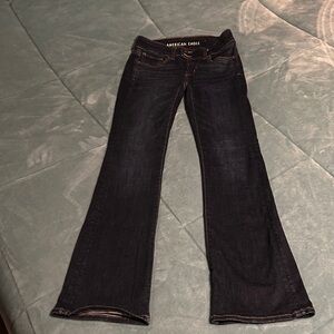 American Eagle Outfitters Women's Dark Blue Flare Jeans